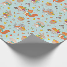 Schattige Oogst Herfst dieren met groenten op blau