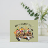 schattige oogst Herfst voor versnijding seizoensge Feestdagenkaart (Staand voorkant)