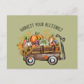 schattige oogst Herfst voor versnijding seizoensge Feestdagenkaart (Voorkant)