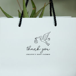 Schattige Ooievaar Doodle Baby Shower Bedankt Rubberstempel