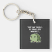 Schattige Oordelende Schildpad | Grappige Minimali Sleutelhanger (voorkant)