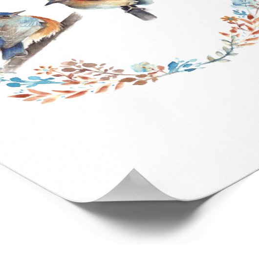 Schattige oostelijke Bluebird Couple Art Print (Hoek)