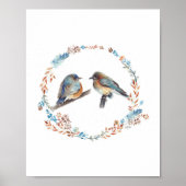 Schattige oostelijke Bluebird Couple Art Print (Voorkant)