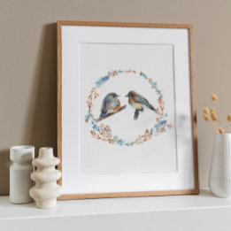 Schattige oostelijke Bluebird Couple Art Print