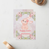 schattige  oosterbunny - Happy easter Notitiekaartje (Voorkant / Achterkant in situ)