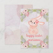 schattige  oosterbunny - Happy easter Notitiekaartje (Voorkant / Achterkant)