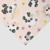 Schattige Oosters Panda Patroon op Beige Tissuepapier (Detail)