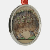 Schattige, op blauwe voet gebaseerde egel metalen ornament (Rechts)