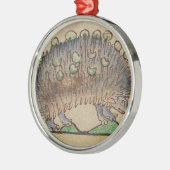 Schattige, op blauwe voet gebaseerde egel metalen ornament (Links)