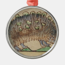 Schattige, op blauwe voet gebaseerde egel metalen ornament