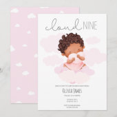 Schattige op Cloud 9 Baby shower Kaart (Voorkant / Achterkant)