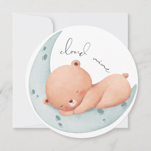 Schattige op Cloud 9 Baby shower Kaart (Voorkant)