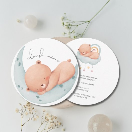 Schattige op Cloud 9 Baby shower Kaart