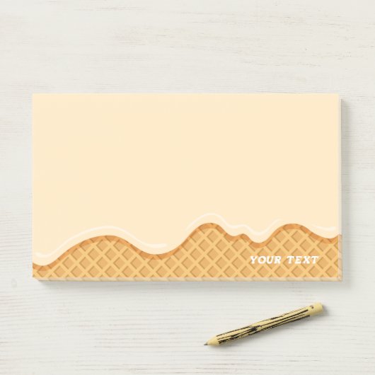 Schattige op maat gemaakt ijs Vanille Post-it® Notes (Op bureau)