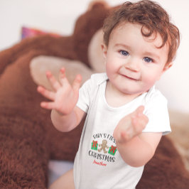 Schattige op maat gemaakte baby's eerste kerst pep romper