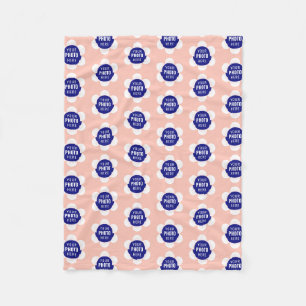 Schattige op maat gemaakte bloemenprint roze fleece deken