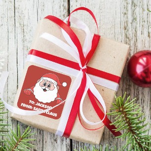 Schattige Op Maat Gemaakte Rode Van Sinterklaas Vierkante Sticker