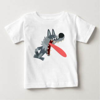 Schattige Opgewonden Cartoon Wolf Baby T-Shirt
