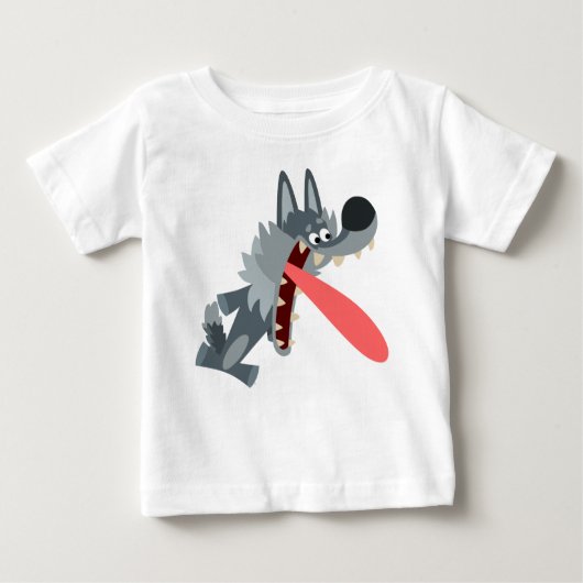 Schattige Opgewonden Cartoon Wolf Baby T-Shirt (Voorkant)