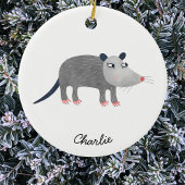Schattige Opossum gepersonaliseerd Keramisch Ornament