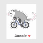 Schattige Opossum op een fiets Sticker (Vel)