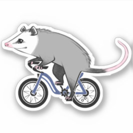 Schattige Opossum op een fiets Sticker