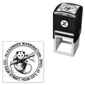 Schattige Opossum op Tak #2 Naam Retouradres Zelfinktende Stempel (In situ)