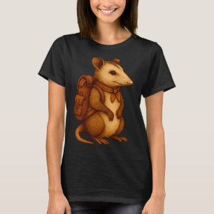 Schattige opossum rugzakker kampeerder boswandelaa t-shirt