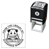 Schattige Opossumkop #3 Bibliotheekboeknaam Zelfinktende Stempel (In situ)