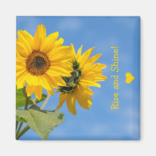 Schattige Opstaan en Opbloeien Zonnebloemen Upload Magneet