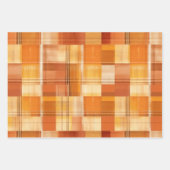 Schattige orang plaid tegelpatroon inpakpapier vel (Voorkant 3)