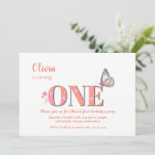 Schattige Oranje 1e verjaardagsfeest Kaart (Staand voorkant)