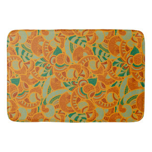 Schattige oranje abstracte naadloze bloemen badmat