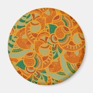 Schattige oranje abstracte naadloze bloemen magneet