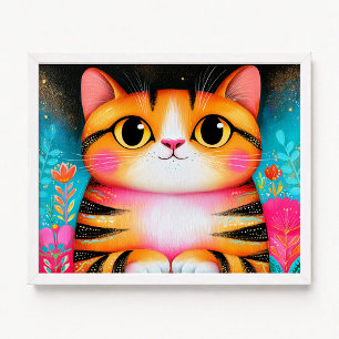 Schattige oranje Amerikaanse korthaar kat schilder Poster