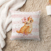 Schattige Oranje Baby Cat Illustration Girl Nurser Kussen (Deken)