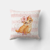 Schattige Oranje Baby Cat Illustration Girl Nurser Kussen (Achterkant)