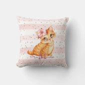 Schattige Oranje Baby Cat Illustration Girl Nurser Kussen (Voorkant)