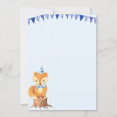Schattige Oranje Blauw Waterverf Fox Boy Baby show Kaart (Achterkant)