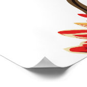 schattige oranje bloemen met bruine bladeren poster (Hoek)