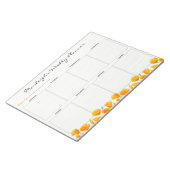 Schattige Oranje Bloemige Weekplanner Notitieblok (Schuin)