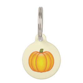 Schattige Oranje Cartoon Herfst Pompoen en Huisdie Huisdierpenning