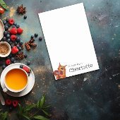 Schattige oranje cartoon kat hart naam post-it® notes