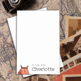 Schattige oranje cartoon kat naam post-it® notes