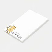 Schattige oranje cartoon kat naam post-it® notes (Schuin)