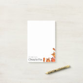 Schattige oranje cartoon katten naam post-it® notes (Op bureau)