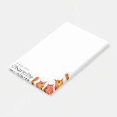 Schattige oranje cartoon katten naam post-it® notes (Schuin)
