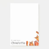 Schattige oranje cartoon katten naam post-it® notes (Voorkant)