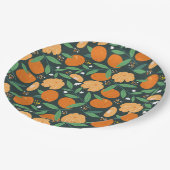 schattige oranje citruspartij papieren bordje (Gekanteld)