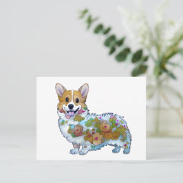Schattige oranje corgi voor een positieve stemming briefkaart
